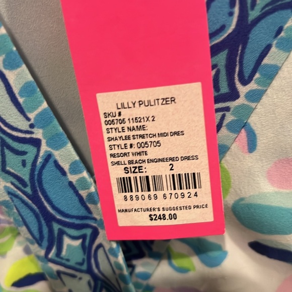 NWT Shaylee Stretch Midi Wrap Dress - Shell Beach Engineered Dress - Picture 4 of 4